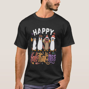 Pinguin Happy Hallothanksmas Halloween Thanksgivin T-Shirt