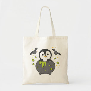 Pinguin Happy Halloween Cauldron Bat Tote Bag Tragetasche