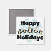 Pinguin Happy Holidays - Geschenke Magnet (Vorderseite/Rückseite)