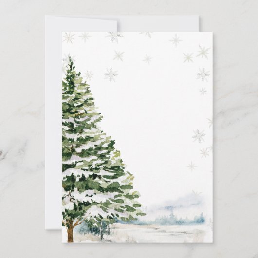 Pinguin He or She Evergreen Winter Gender Reveal Einladung (Rückseite)