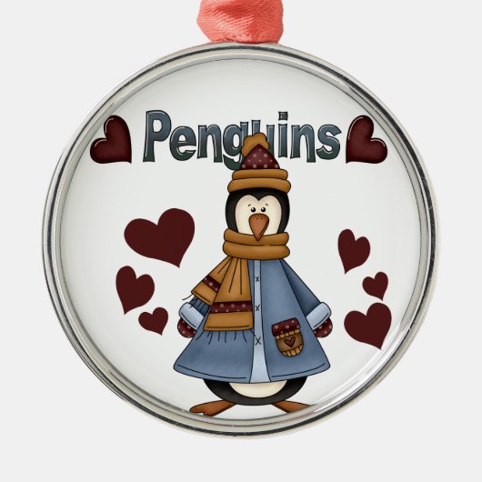 Pinguin Heart Keepake Ornament Aus Metall (Vorne)