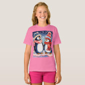 Pinguin-Hemd aus niedlichem Cartoon für Mädchen T-Shirt (Vorne ganz)