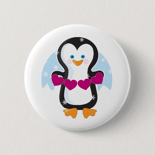 Pinguin-Herz Button (Vorderseite)