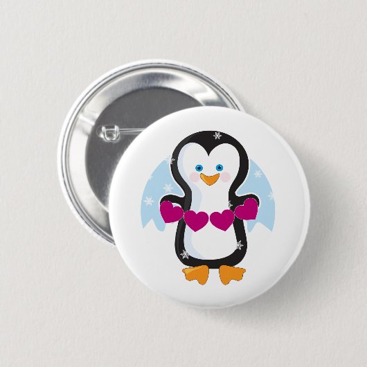 Pinguin-Herz Button (Vorne & Hinten)