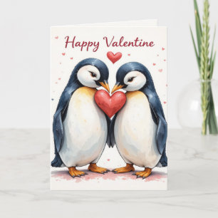 Pinguin-Herz Valentinstag Süßes Paar Romantisch Feiertagskarte