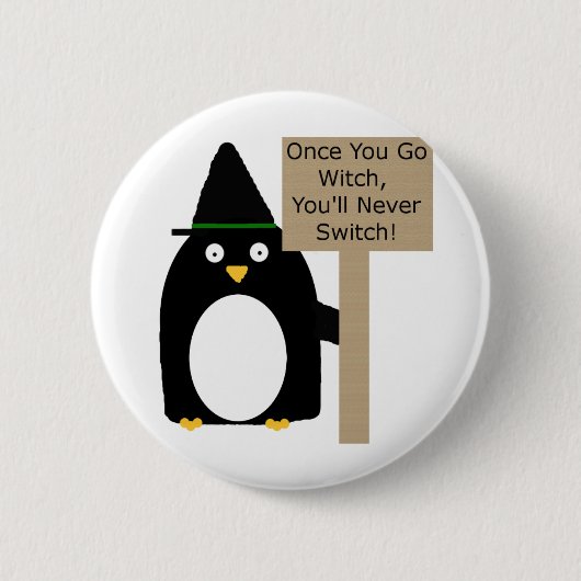 Pinguin-Hexe Button (Vorderseite)
