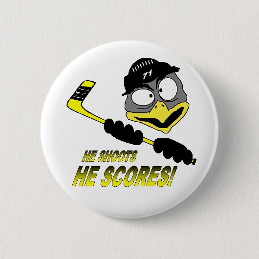 Pinguin-Hockey-Knopf Button (Vorderseite)