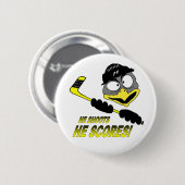 Pinguin-Hockey-Knopf Button (Vorne & Hinten)