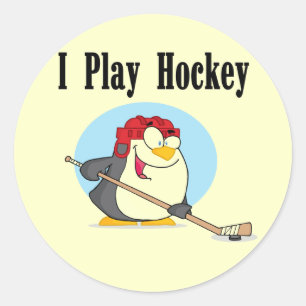 Pinguin Hockey Tshirts und Geschenke Runder Aufkleber