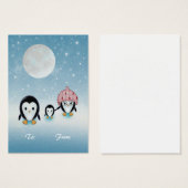 Pinguin Holiday-Geschenketiketten (Vorne & Hinten)