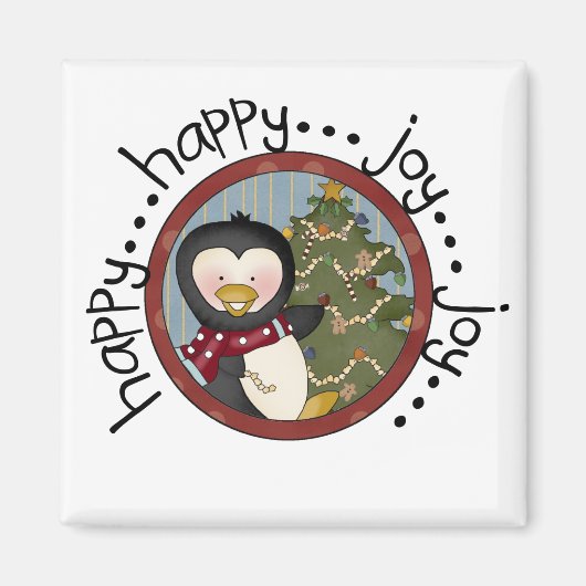 Pinguin Holiday T - Shirt und Geschenke Magnet (Vorne)