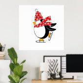 Pinguin-Ice-Skaten mit Hut und Scarf-Beutel Poster (Heimbüro)