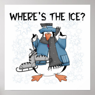 Pinguin Ice Skaten Tshirts und Geschenke Poster
