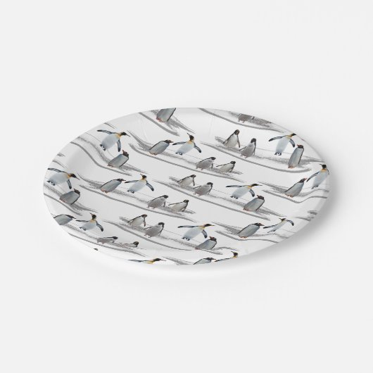Pinguin Iceberg Party Paper Plate Pappteller (Schrägansicht)