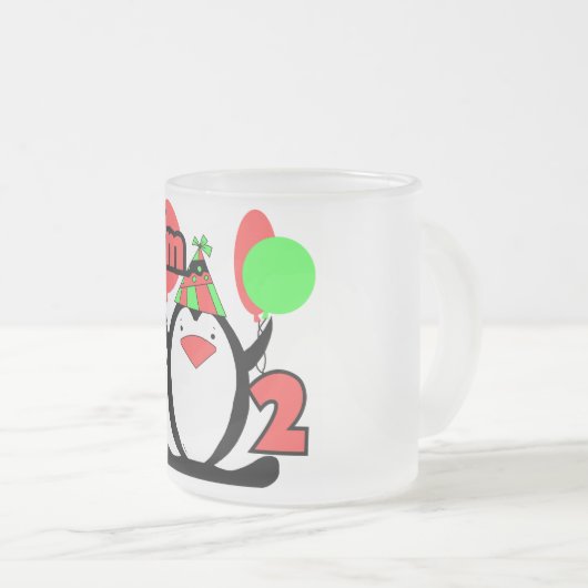 Pinguin ich bin zwei Hemden und Geschenke Mattglastasse (VorderseiteRechts)