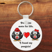 Pinguin ich fand meine Mutter für Lebensgefährtin  Schlüsselanhänger (Vorderseite)