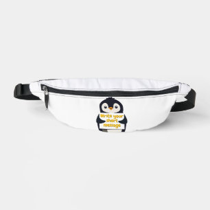 Pinguin-Illustration mit anpassbarem Schild Bauchtasche