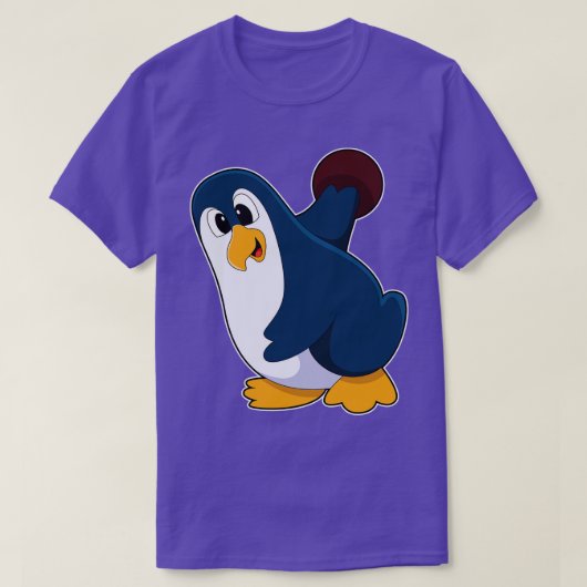 Pinguin im Bowling mit Bowlingball 1 T-Shirt (Design vorne)