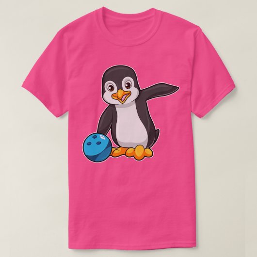 Pinguin im Bowling mit Bowlingball 1 T-Shirt (Design vorne)
