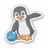 Pinguin im Bowling mit Bowlingball Aufkleber (Vorderseite)