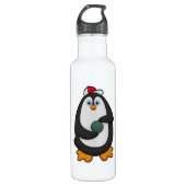Pinguin im Bowling mit Bowlingball Edelstahlflasche (Vorderseite)