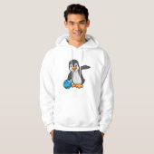 Pinguin im Bowling mit Bowlingball Hoodie (Vorne ganz)