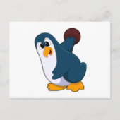 Pinguin im Bowling mit Bowlingball Postkarte (Vorderseite)
