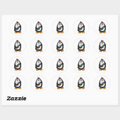 Pinguin im Bowling mit Bowlingball Runder Aufkleber (Blatt)