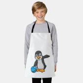 Pinguin im Bowling mit Bowlingball Schürze (Getragen)