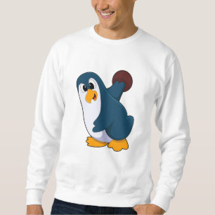 Pinguin im Bowling mit Bowlingball Sweatshirt