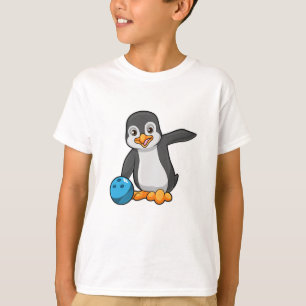 Pinguin im Bowling mit Bowlingball T-Shirt