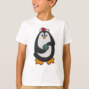 Pinguin im Bowling mit Bowlingball T-Shirt