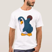Pinguin im Bowling mit Bowlingball T-Shirt (Vorderseite)