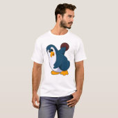 Pinguin im Bowling mit Bowlingball T-Shirt (Vorne ganz)