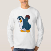 Pinguin im Bowling mit Bowlingball T-Shirt (Vorderseite)