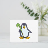 Pinguin im Hockey mit Hockey-Schläger Postkarte (Stehend Vorderseite)