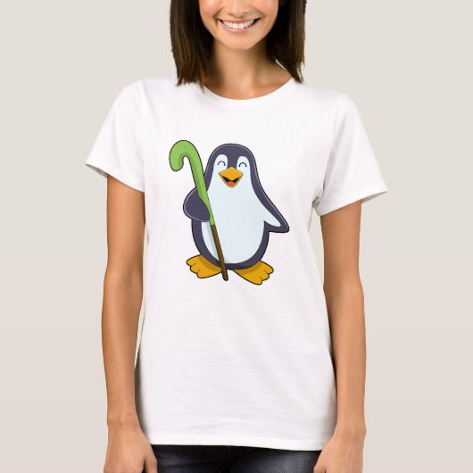 Pinguin im Hockey mit Hockey-Schläger T-Shirt (Vorderseite)