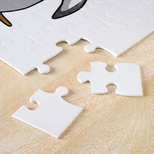 Pinguin im Hockey mit Hockeystick Puzzle (Seite)