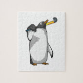 Pinguin im Hockey mit Hockeystick Puzzle (Vertikal)