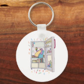 Pinguin im Kühlschrank Schlüsselanhänger (Vorderseite)