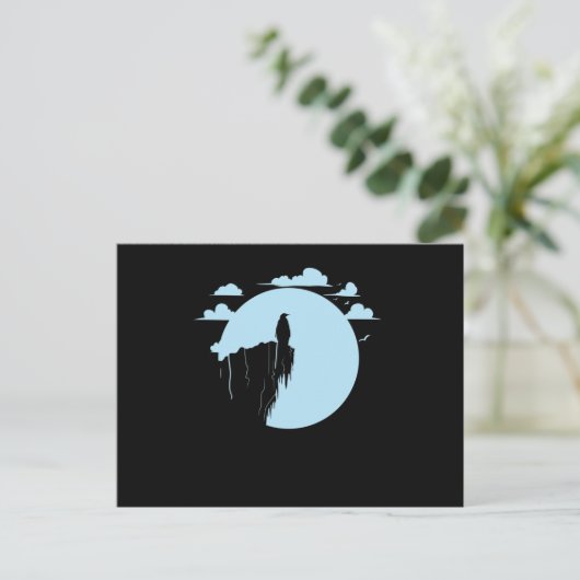 Pinguin im Mondschein Postkarte (Stehend Vorderseite)