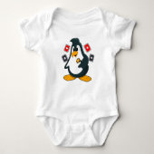 Pinguin im Poker mit Poker-Karten Baby Strampler (Vorderseite)