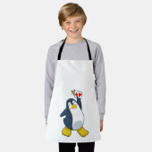 Pinguin im Poker mit Poker-Karten Schürze (Getragen)