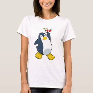 Pinguin im Poker mit Poker-Karten T-Shirt