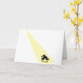 Pinguin im Spotlight Karte (Gelbe Blume)