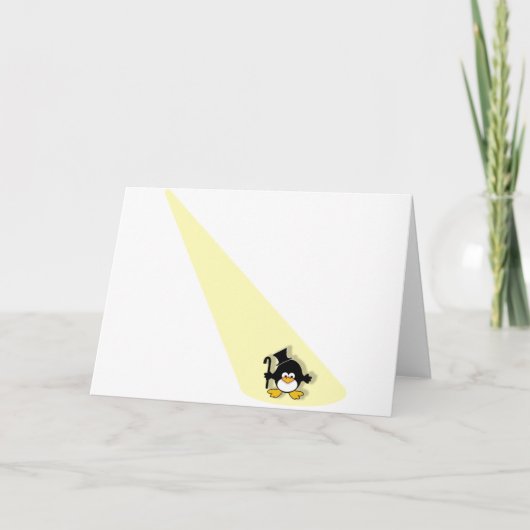 Pinguin im Spotlight Karte (Vorderseite)