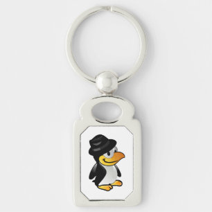 Pinguin in Aufmachung Schlüsselanhänger