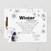 Pinguin in Awe Einladung (Vorne/Hinten)