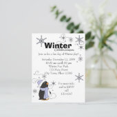 Pinguin in Awe Einladung (Stehend Vorderseite)