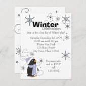 Pinguin in Awe Einladung (Vorne/Hinten)